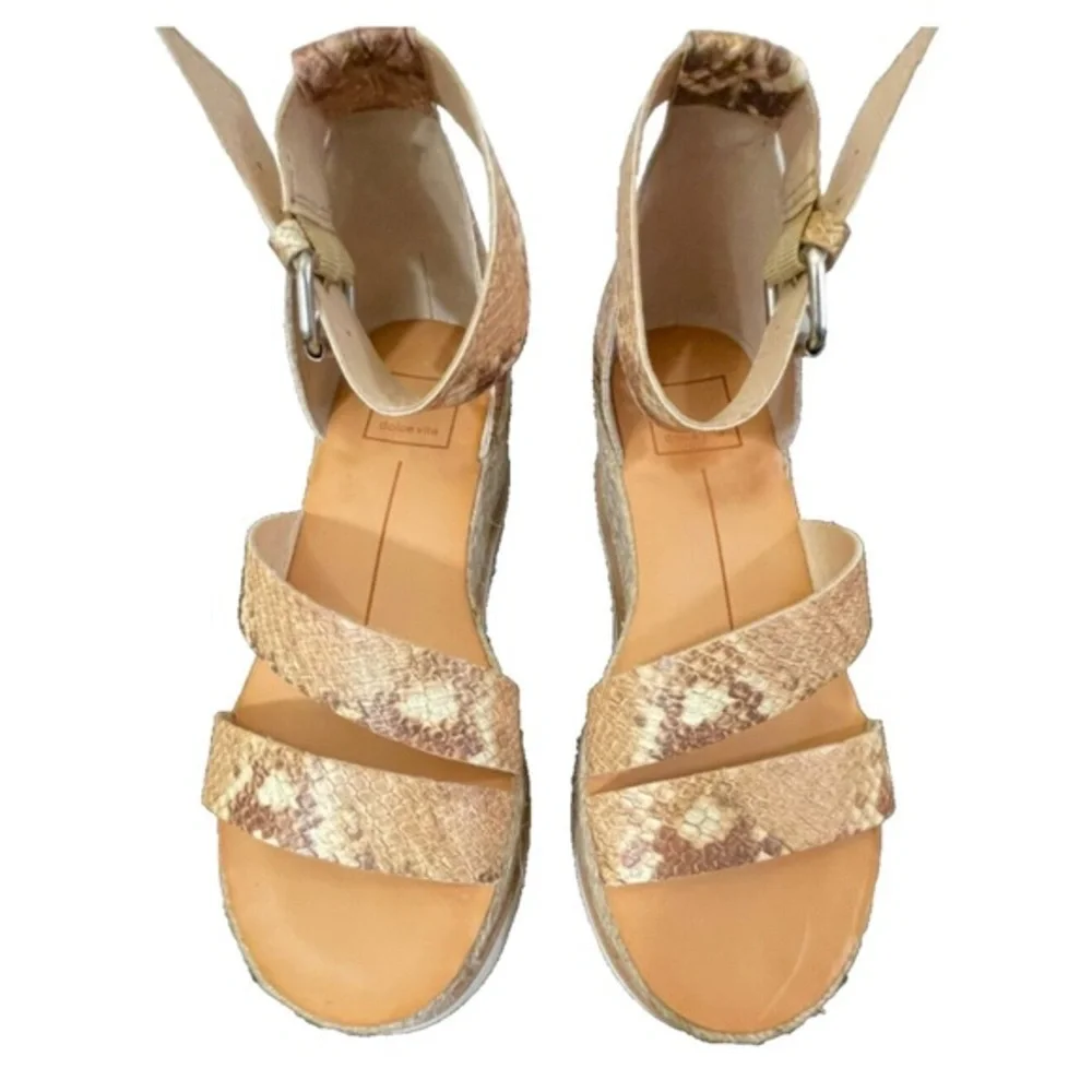 DOLCE VITA Woman's snakeskin open toe platform sandal size 9